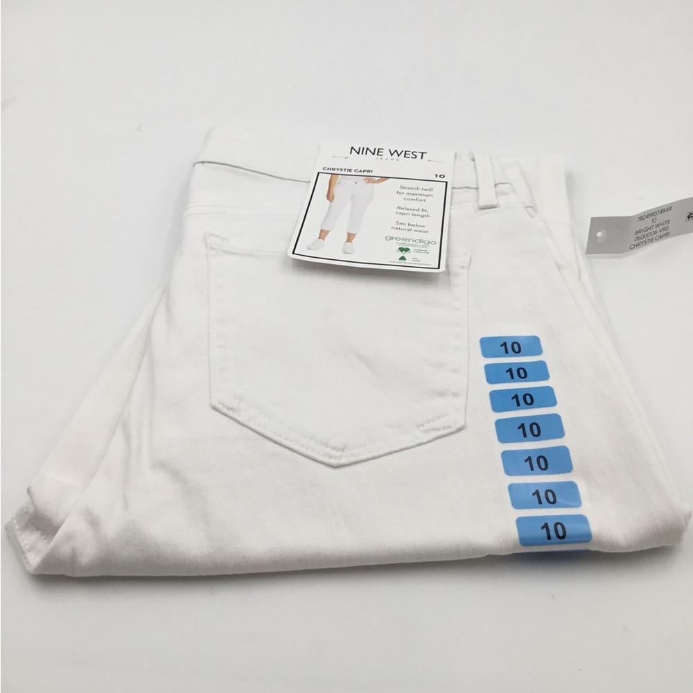 Nine West Chrystie Capri Relaxed Fit White Jean